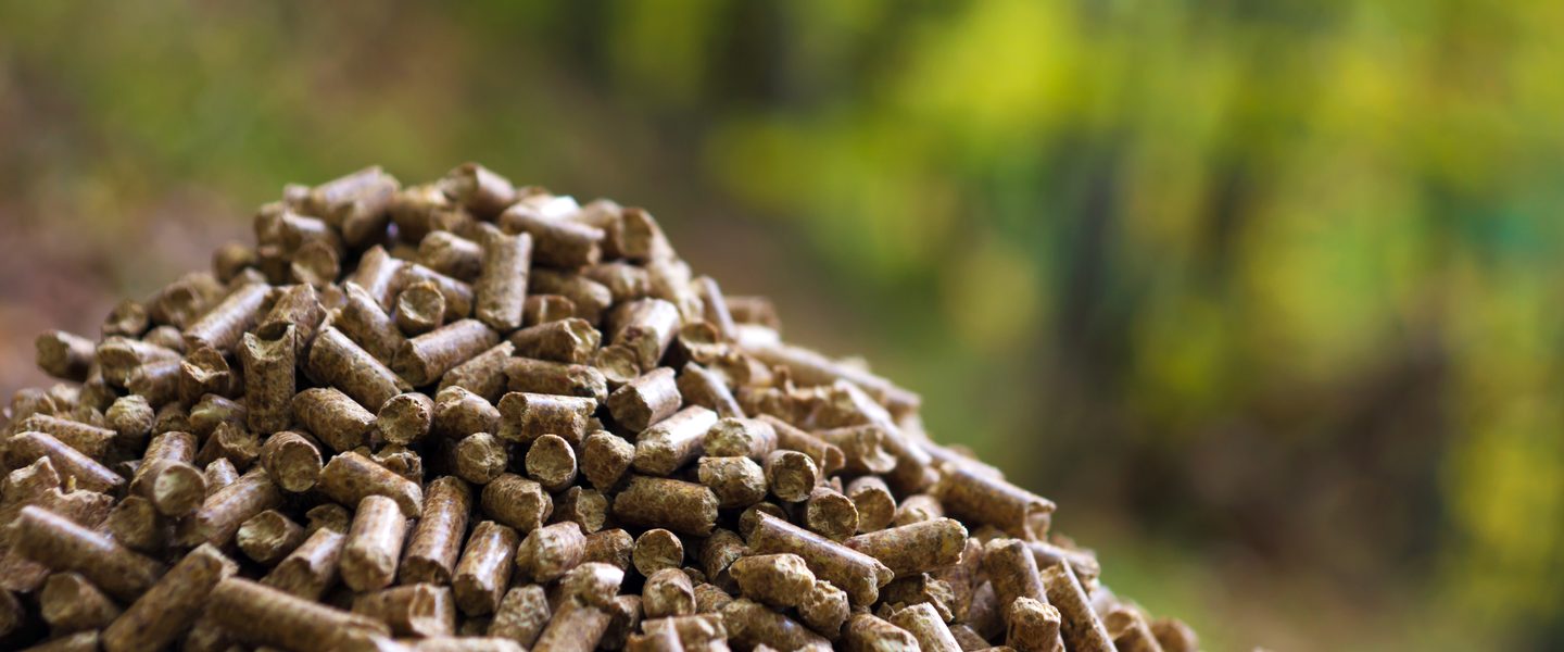 A stack of biomass energy pellets